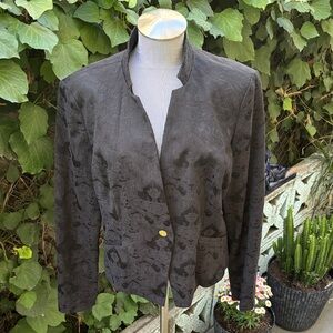 Guess Women's Black Embroidered Single Button Blazer
